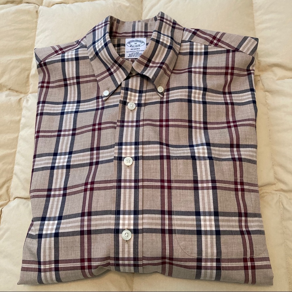 Brooks Bros Regent Non-Iron Plaid Shirt Size M